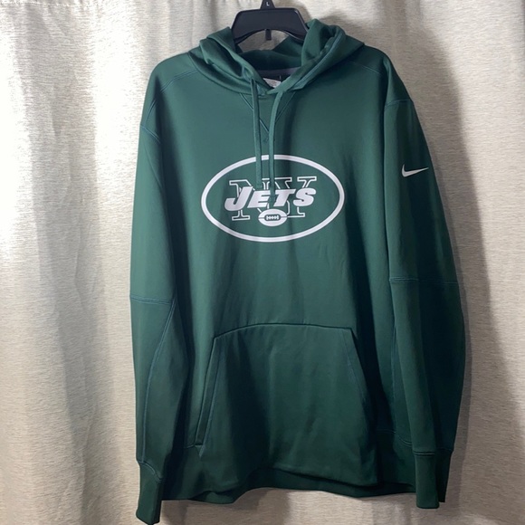 Nike Other - Nike, EUC Mens Jets NFL Team Apparel Therma-Fit green/white hoodie. Size XL